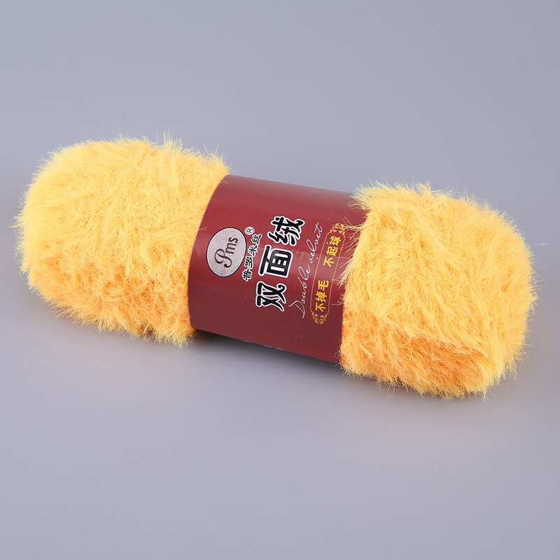 100g/ pelotes de fil à tricoter à la main double face à poils longs en vison doux et cachemire, 100%  fils à crocheter en nylon  jk497 fausse fourrure, corail et velours: 15