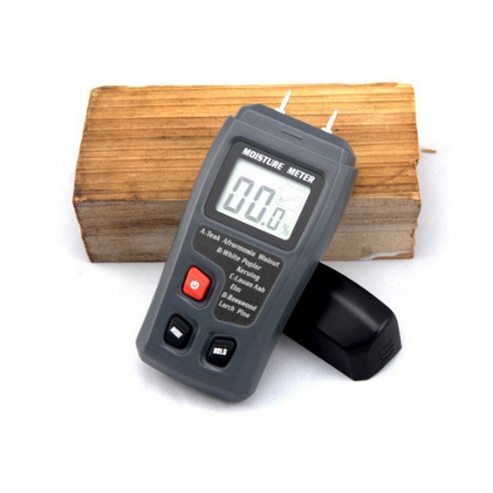 LCD Wood Moisture Tester MT-10 0-99.9% Wood Hygrometer 4 Modes 2 Pins Digital Wood Humidity Tester Timber Damp Detector