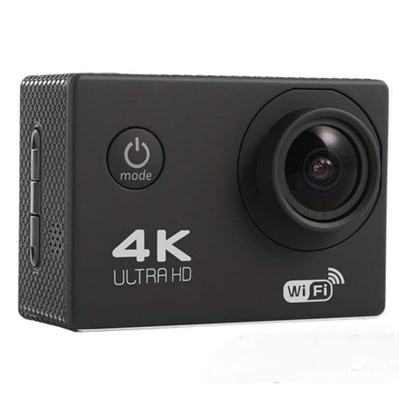 Sports Camera Ultra HD 4K 30fps WiFi 2.0-inch Underwater Waterproof Helmet Video Recording Cameras Sport Cam: Black / None TF card