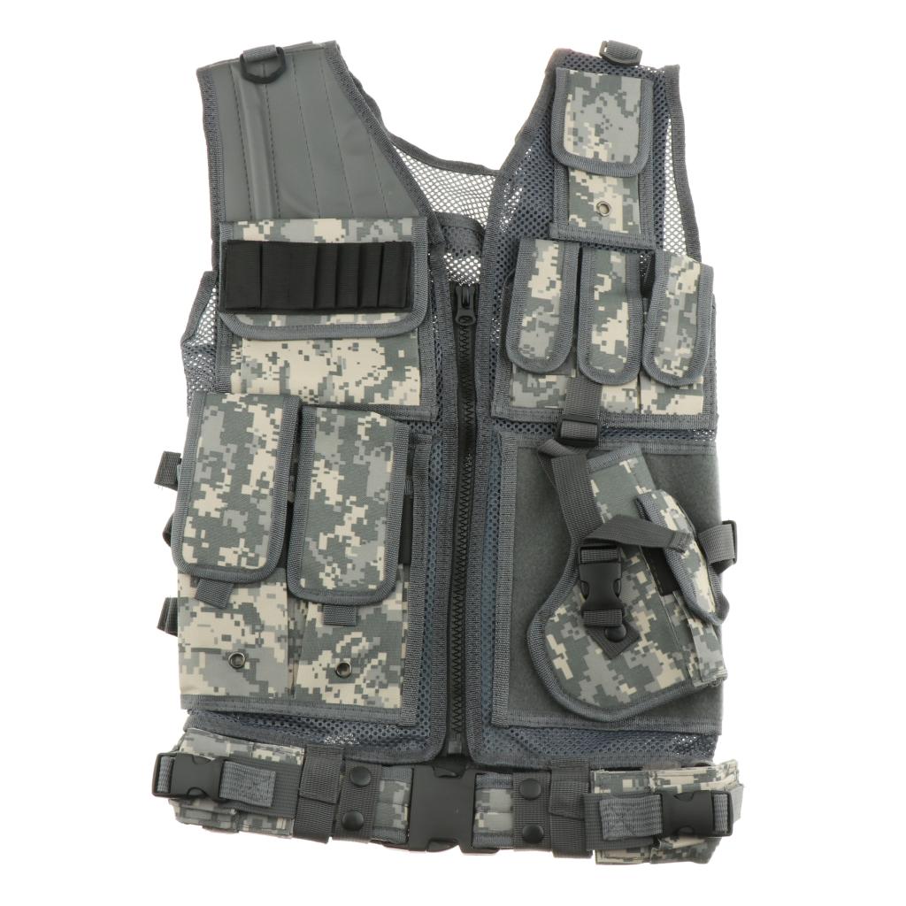 Vest Outdoor Mesh Breathable Training Vest Adjustable Unisex: ACU