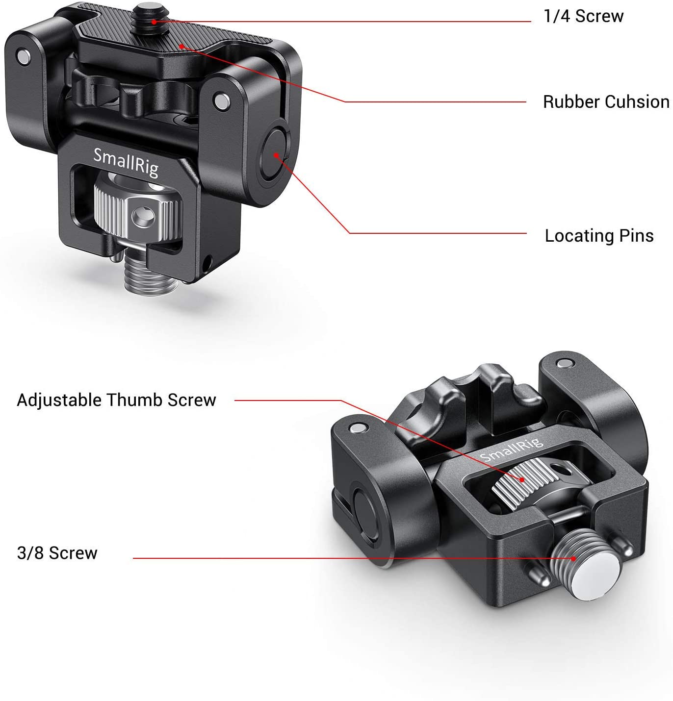 Smallrig Universele Dslr Camera Swivel Monitor Mount Met Arri Lokaliseren Pinnen Om Fix Monitor Met Camera -2174