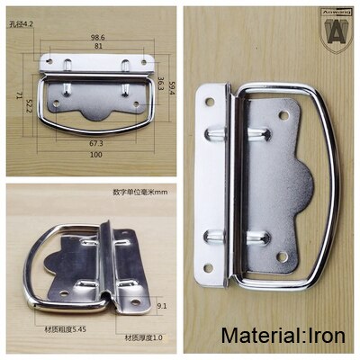 Thick Stainless Steel Iron Handle Bag Handle Wooden Cabinet Iron Box Ring Small Handle Activity Handle: IRON-100
