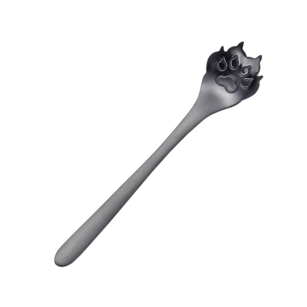 Acier inoxydable mignon chat griffe cuillères petit café thé gâteau Dessert cuillère fantaisie sucre cuillère à café vaisselle accessoires de cuisine: C4
