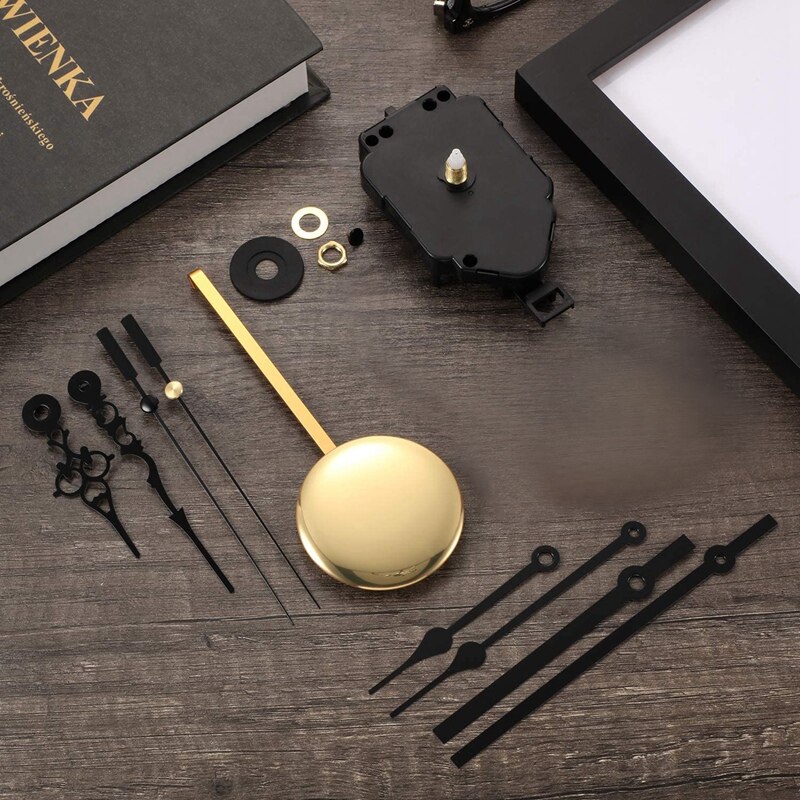 DIY Pendulum Clock Movement Mechanism with 3 Pairs Different Hands Quartz Repair Shaft Wall Clock Kit Parts Replacement