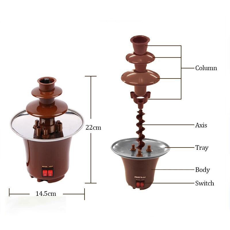 Mini chokolade springvand chokoladesmelte med varmefondue maskine