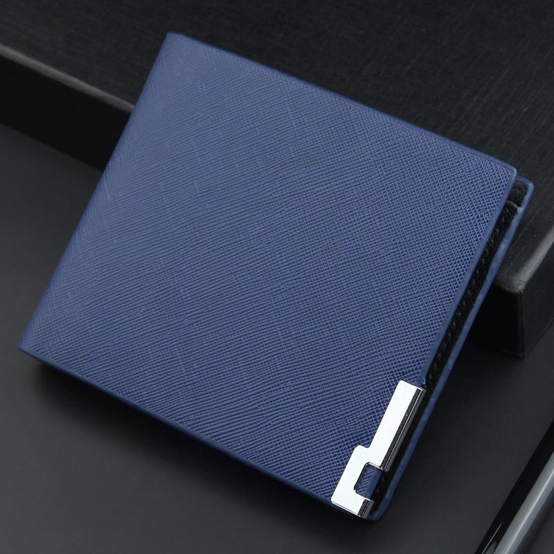 men's wallet brand short Wallets for Men with Coin Pocket Wallet ID Card Holder Purse Clutch carteira masculina: Blue
