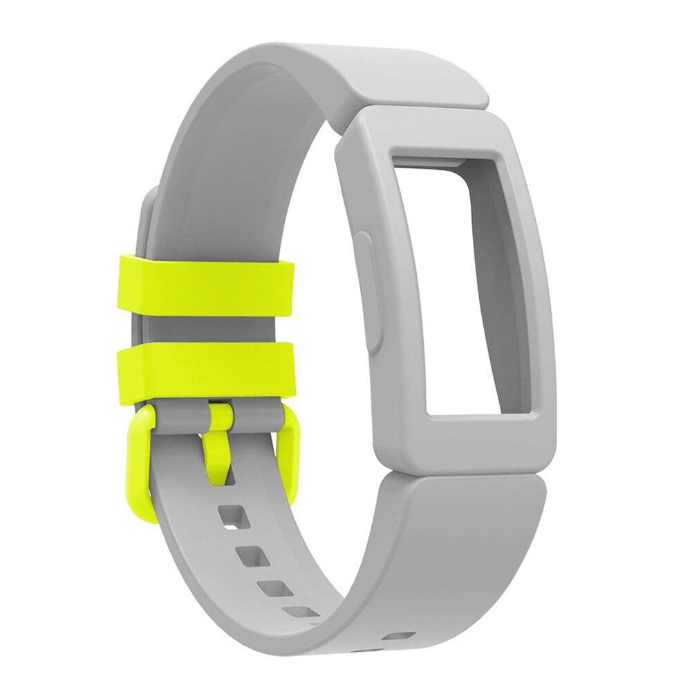 Holdbart silikone armbåndsarmbånd til fitbit inspirere hr / fitbit ace 2 smart ur udskiftning urbånd: Grå
