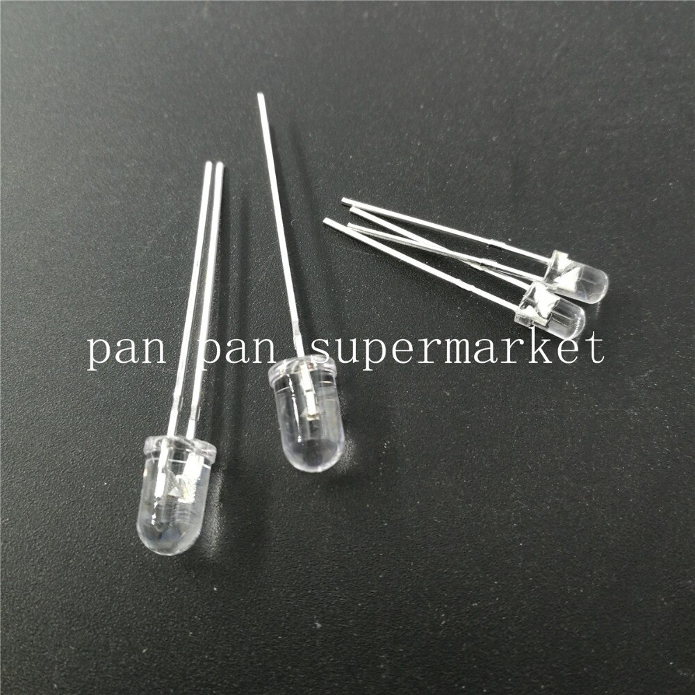 100 pcs 5mm Ultraviolet 395nm 400nm UV LED Diode Light Emitting Lamp 5mm UVLED (Ultra Violet Paars 5mm Ronde Water Clear Lens)