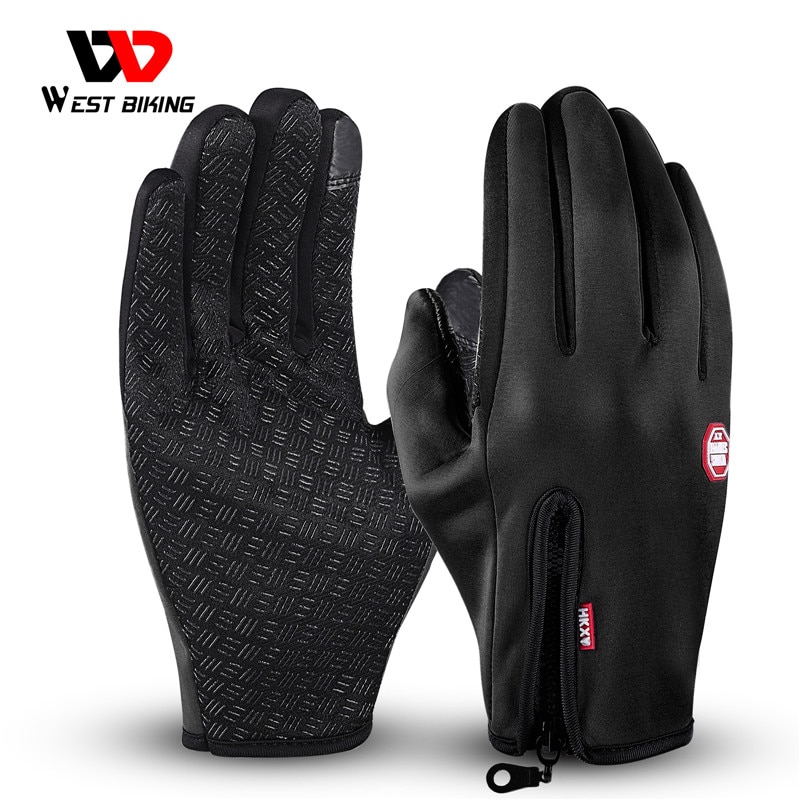 WEST Bike Ciclismo Guanti Inverno Caldo Antivento Bike Guanti Touch Screen Anti-slip Finger Completa Luva Ciclismo Guanti Della Bicicletta