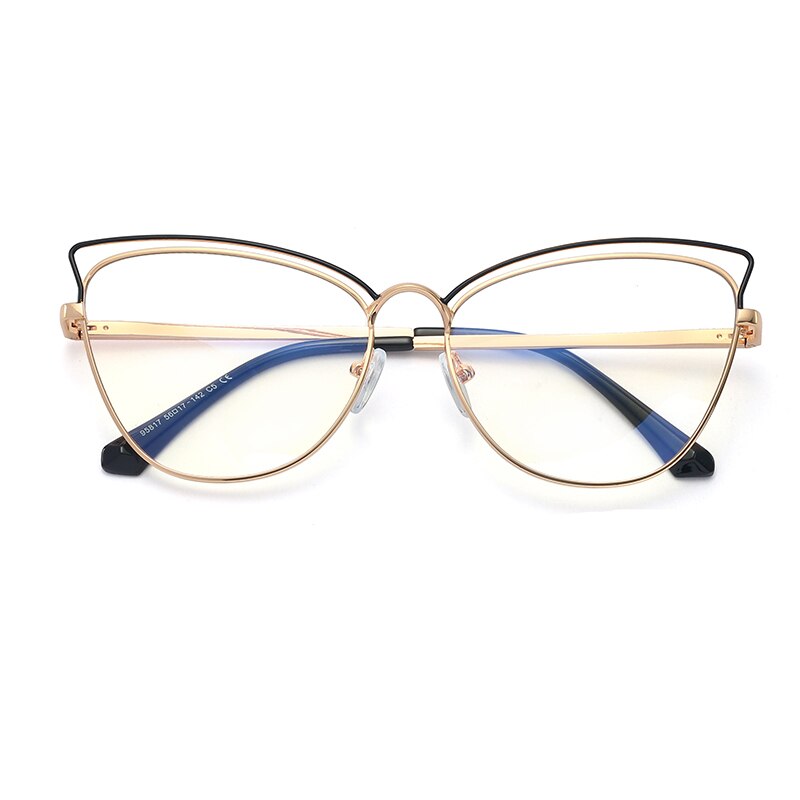 Anti-Blue Blocking Glasses Trends Cat Eye Women's Glasses Frame Oversized Optical Decorative Glasses