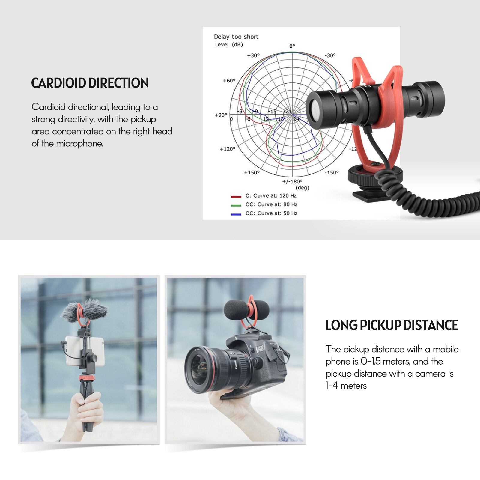 Andoer MIC11 Mini Single/Double Directional Recording Microphone Mic 3.5mm Plug-and-Play with Shock Mount Wind Screen for phone