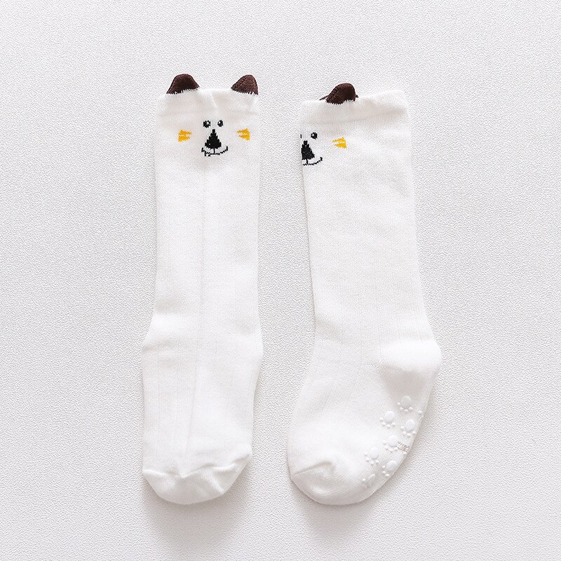 Childrens Baby 'S Unisex Herfst Winter Zachte Katoenen Sokken Knie Hoge Kids Jongens Meisjes Infant Peuter Anti Slip Cartoon Dieren Sokken: 05-White Koala / M(0-1Y)