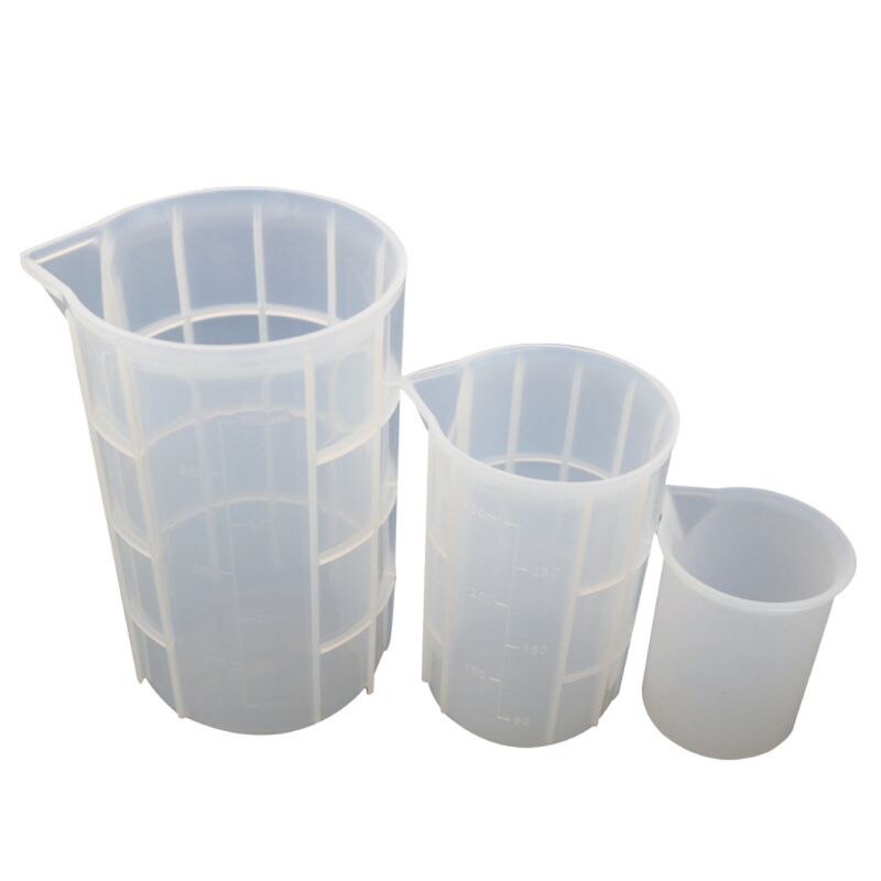 3Pcs 100ml 350ml 750ml Flexible Silicone Large Measuring Cups Mixing Cups Baking Tools Resin Casting Jewelry Tools Kit