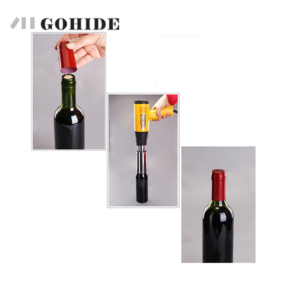 GUHD 50pcs/lot Wine Bottle Cap Thermal Heat Shrinkable Heat shrinkable Cap Wine brewed PVC Heat Shrinkable Packaging Materials