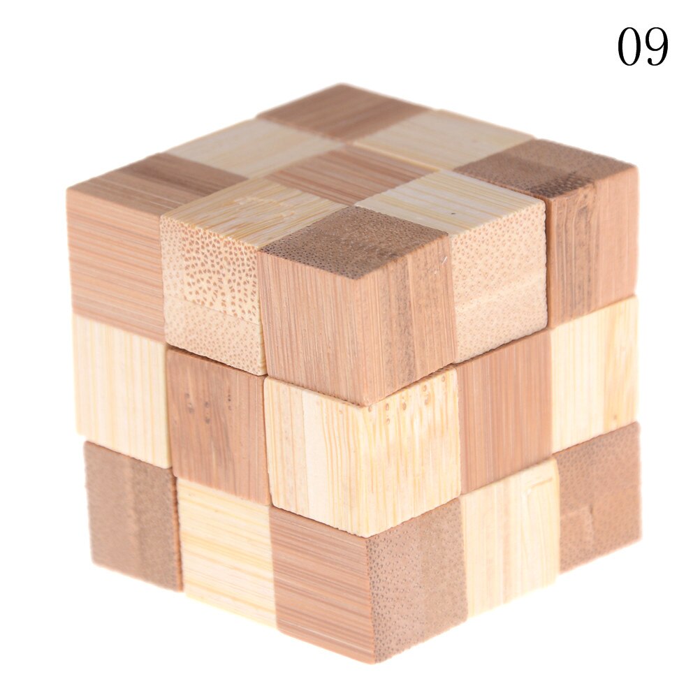 1PCS 3D Handmade Intellectual Brain Tease Game Puzzle Wooden Kong Ming Luban Lock Kids Children Toy: A9