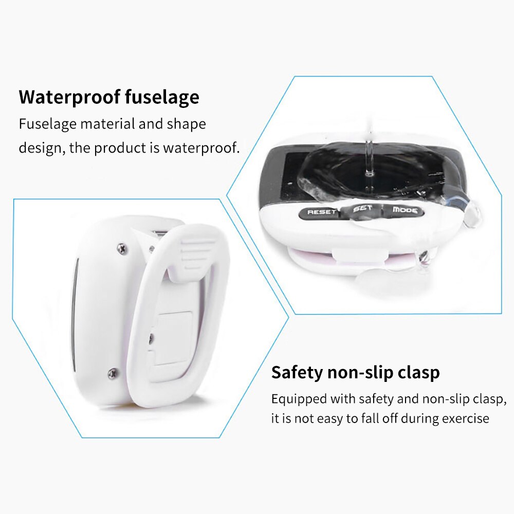 Contador de kilometros de calorías paso a paso, podómetro LCD multifuncional, pedómetro de caminata, Clip Digital de bolsillo, Mini accesorio para correr