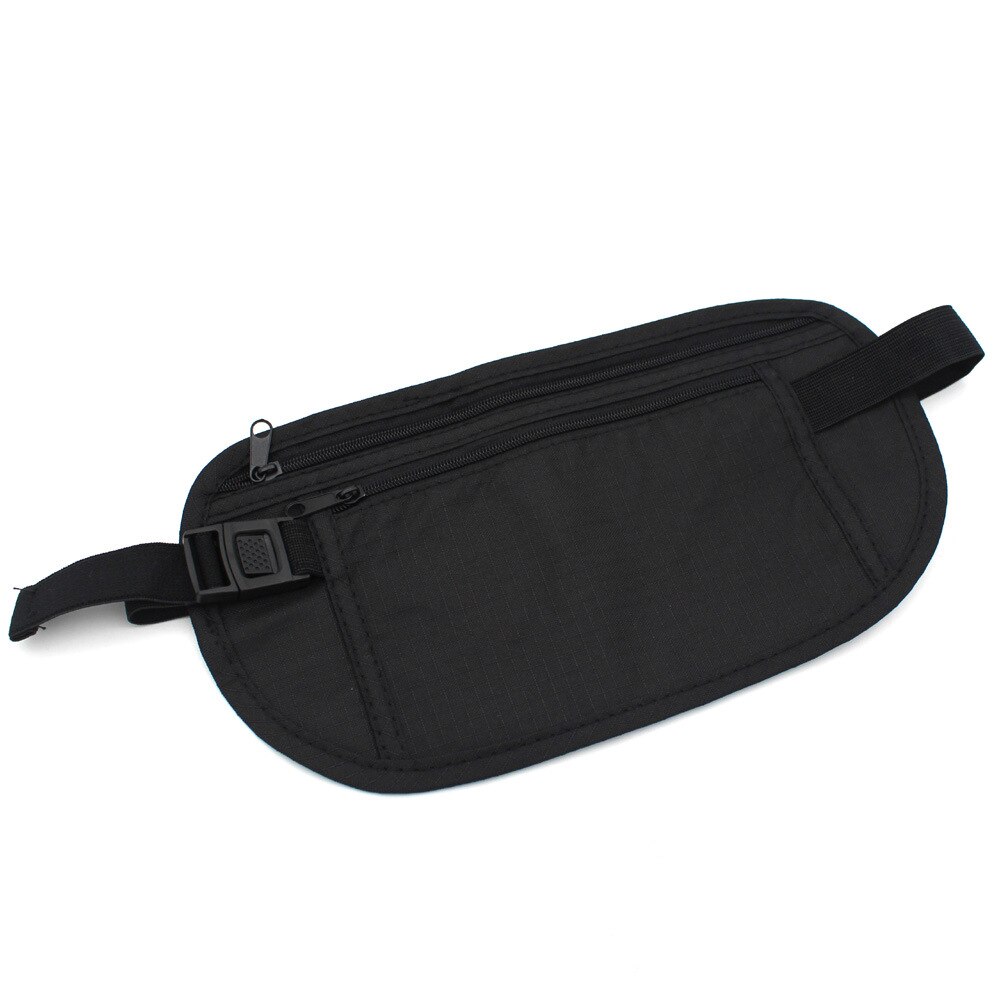 Bolsa de viaje para hombre y mujer, riñonera oculta, Invisible, útil, de viaje: Negro