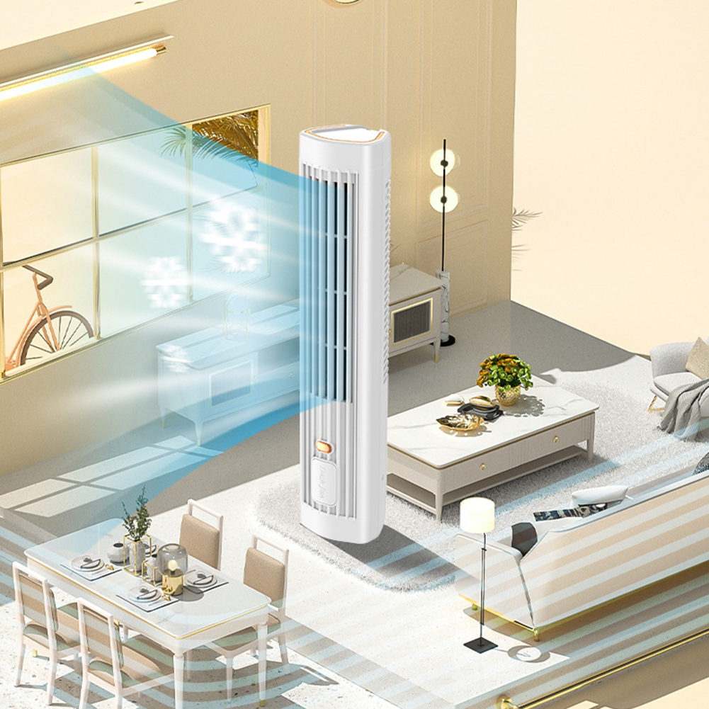 Bärbar skrivbordsfläkt bladlös tornfläkt usb-laddningsbar 3- hastighets elektrisk bordsfläkt mini vertikal luftkonditionering för hemmakök