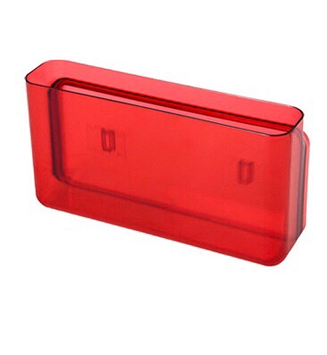 Aan de muur hangende make-up opberger zonder boren aan de muur gemonteerde pp plastic transparant stofdicht afstandsbediening opbergrek keukendoos: Rood groot