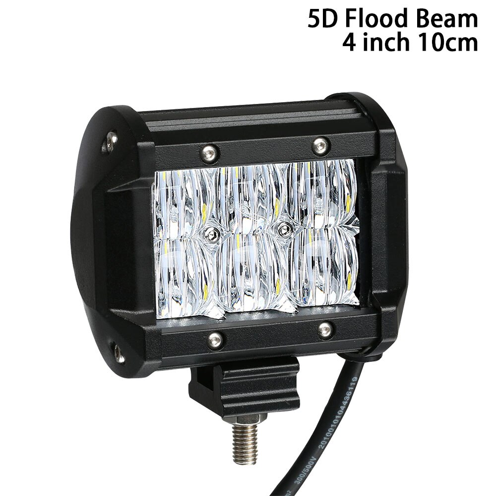 5D LED Bar 4 - 17 inch LED Light Bar LED Work Light for Offroad Truck Spot Flood Combo 4x4 4WD ATV SUV 12V 24V: 1PC 30W Flood