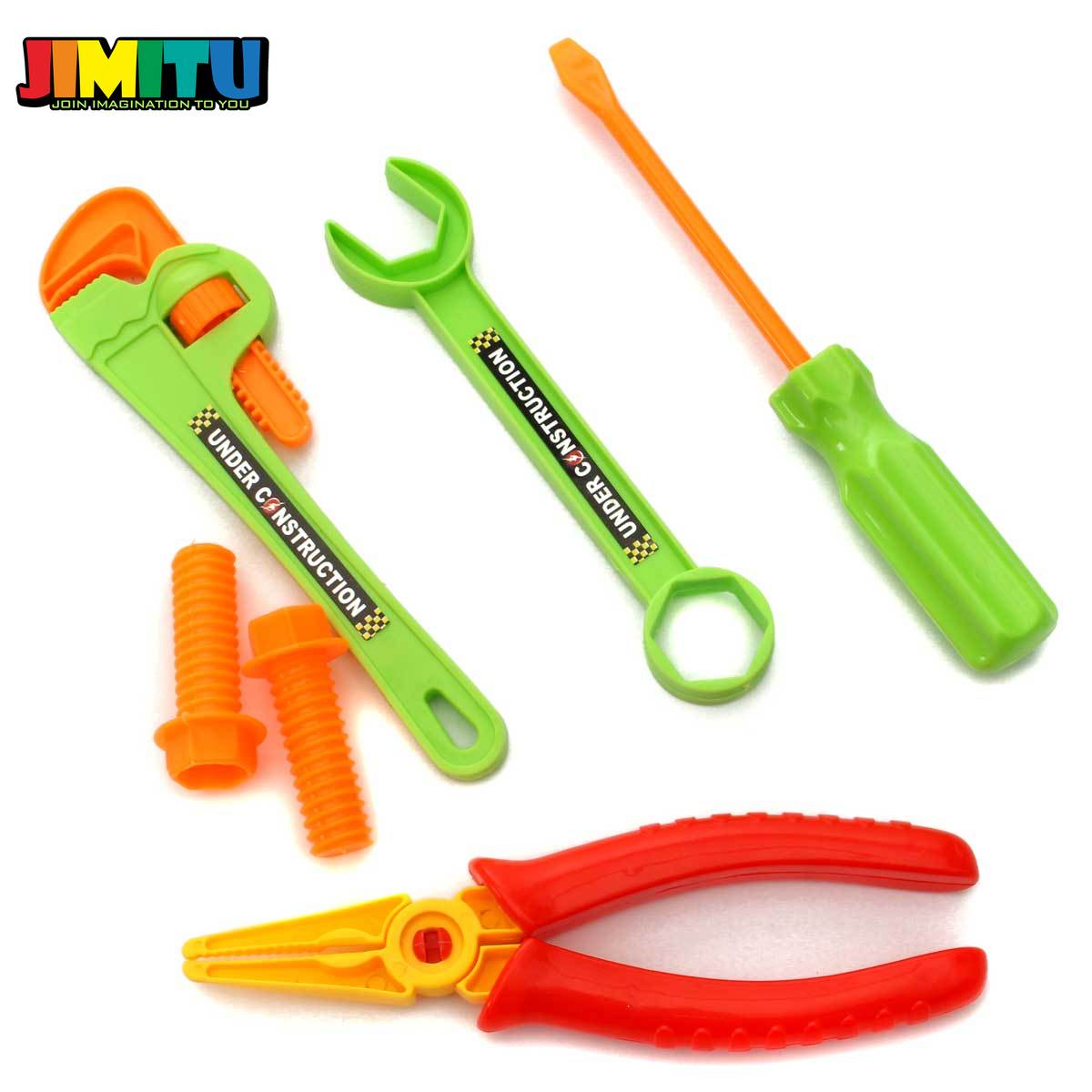 1 Set Kunststoff Simulation Reparatur Werkzeuge Spielzeug Set Pretend Spielen Spiel Spielzeug Schlüssel Hammer Schraube Tools Kit für Kinder Spielzeug