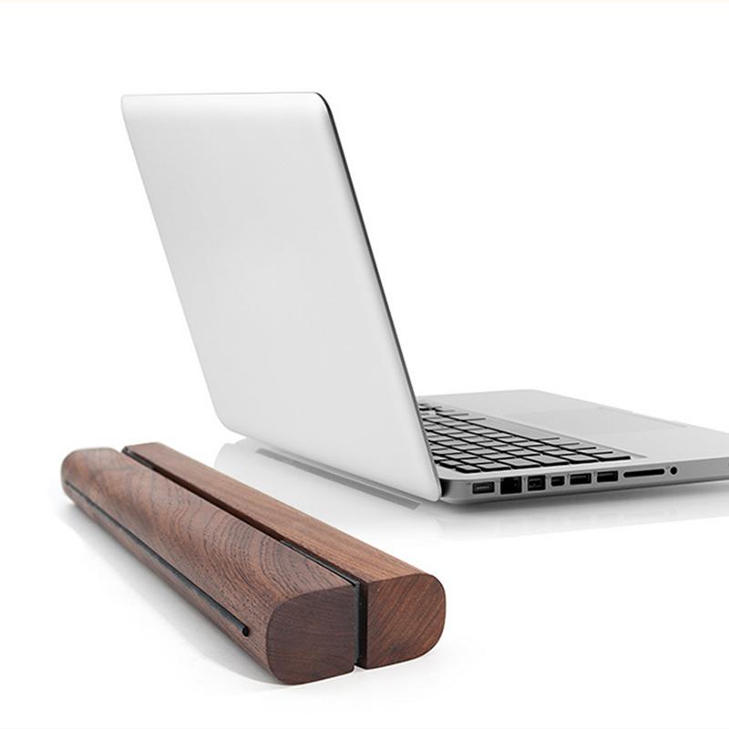 Desk Laptop Holder Ergonomic Laptop Stand Stable Vertical Non-slip Grip Wooden Laptop Holder With Compact For Cooling