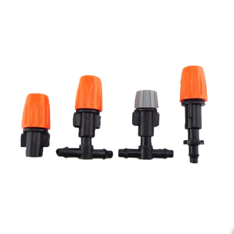 10 st 1/4 &quot; trädgårdsvatten bevattning hängande dimma sprinkler munstycke tee 4/7 slang dimma dimma sprayer kit för trädgårdsarbete växthus