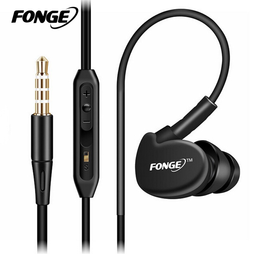 Sport Fonge Headphones Earphones Running Sweatproof Stereo Bass Music Headset With Mic For All Mobile Phone 4 color
