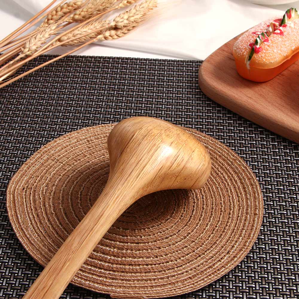 De Madera de cocina de arroz espátula de utensilios de cocina no, palo, mano Wok pala