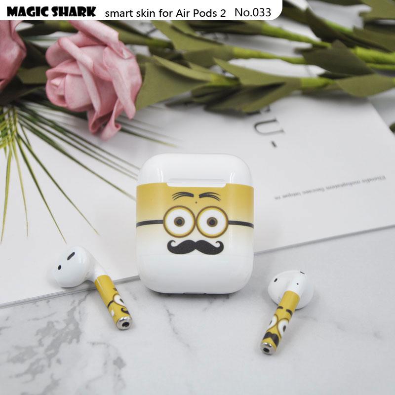 Magic Shark Clear Cute Simpsons Flower Crayon Shinchan Leaf Ultra Thin Sticker Film for Apple Airpods II 2 Earphone 028-050: 033