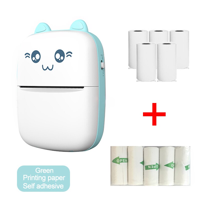 Mini Kat Printer Foto Pocket Thermische Printer Draadloze Bt Sluit Draagbare Printer 200Dpi Duidelijk 57Mm Afdrukken Android Ios: SLSDYZBGJ