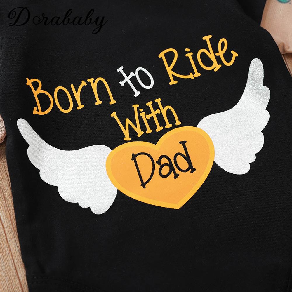 Baby jongens lange mouwen tatoeage mouw bedrukte letter bodysuit bedrukt hart vleugels baby jongens baby meisjes outfits kleding