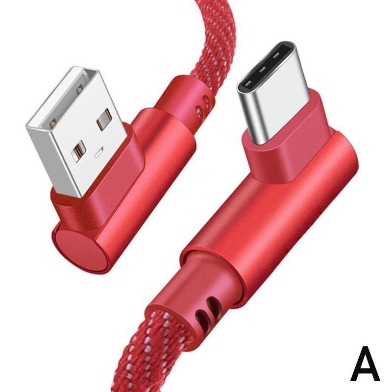 USB 3,1 Zu Typ C Ladung Kabel 90 Grad Rechtwinklig Schnelle Daten synchronisieren Ladung Ladegerät Kabel 25cm: rot