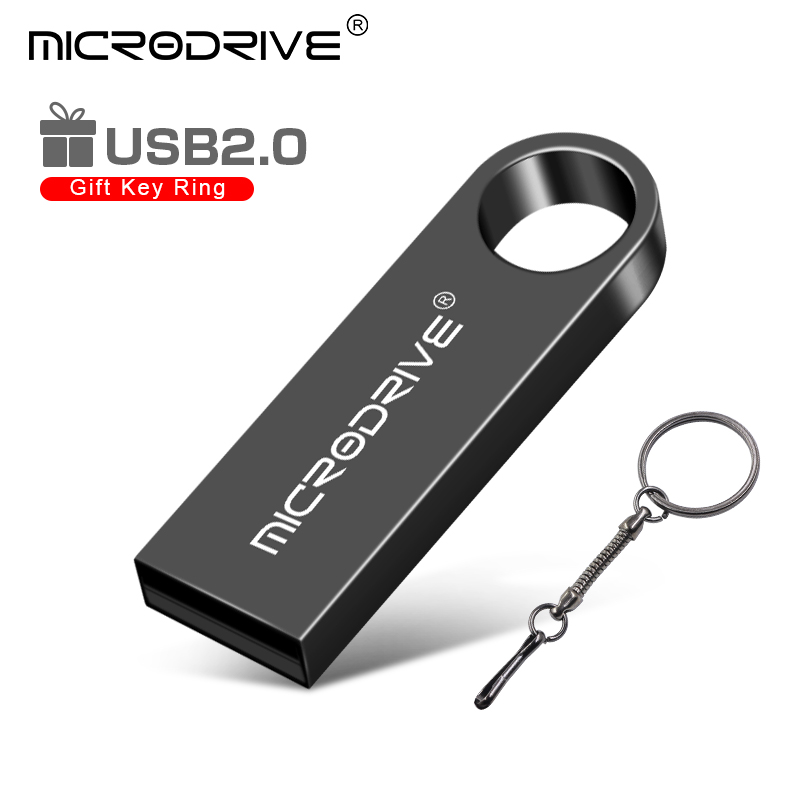 Metal USB Flash Drive Pendrive 8GB 16GB 32GB 64GB High Speed Memory Stick U Disk 128GB waterproof Key Ring metal stick key: black / 128GB