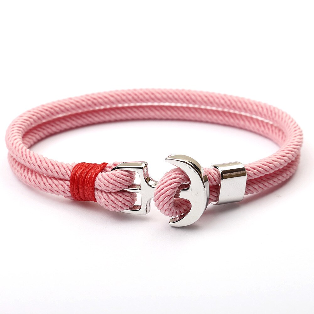 Rode Draad Touw Heren Armbanden Pirate Charm Anker Armband Op Hand Pulsera Hilo Armbandjes Dames Armbanden Voor vrouwen