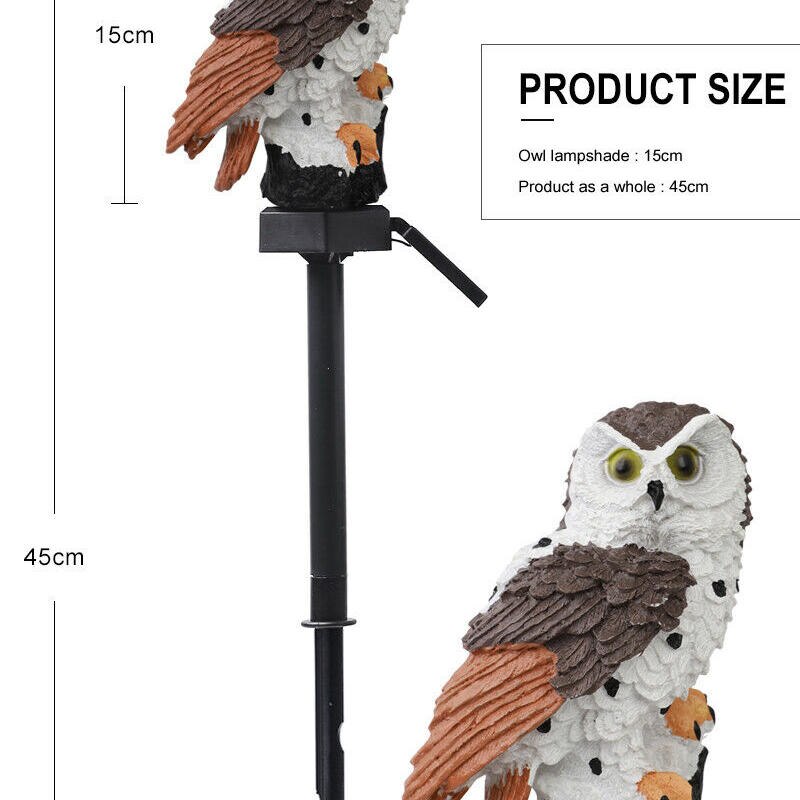 Waterproof Solar Powered Owl Animal Pixie Law LED Landscape Garden Lighting Dusk to Dawn Outdoor Security Path Lights