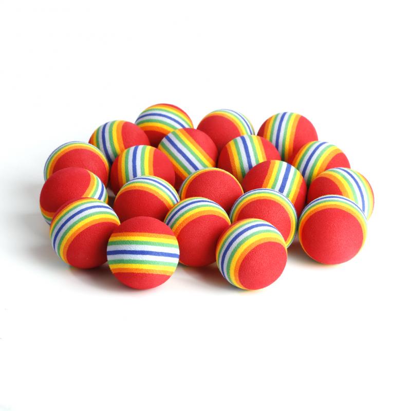 20 pièces 38/42mm EVA mousse doux arc-en-ciel balles Mini Golf balançoire balles d'entraînement éponge Golf arc-en-ciel couleur intérieur pratique aides balle