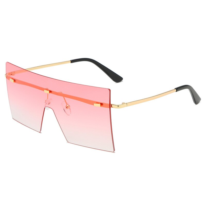Unisex Mode Oversized Grote Zonnebril Vrouwen Beroemde Trendy Een Stuk Zonnebril Vrouwelijke Mannen Masker Zonnebril UV400: Pink