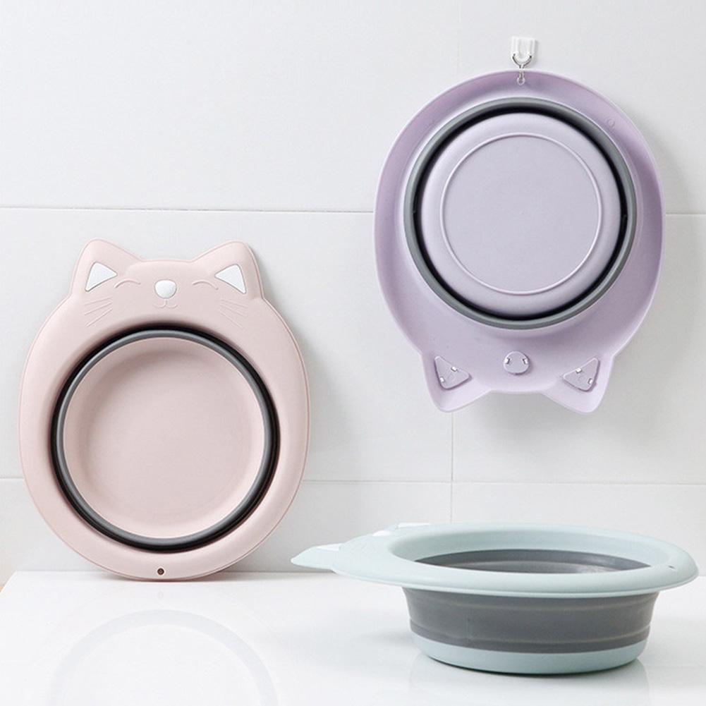 Cartoon Cat Portable Baby Face Basin Kids Plastic Thicken Washbasin