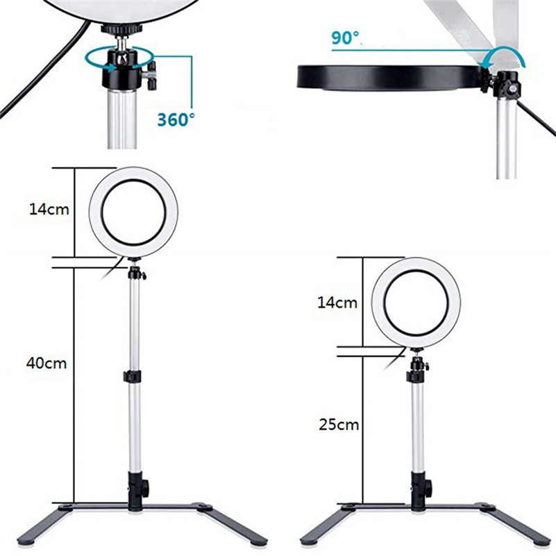 5.7in led selfie anel de luz com tripé suporte estúdio fotografia foto anel luz preenchimento para smartphone maquiagem