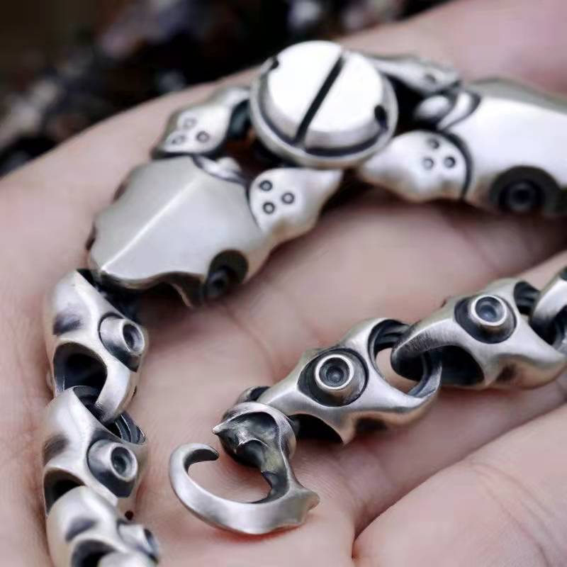 Awangardowy mistrz Mecha król tendencja w modzie linia włosów bransoletka mężczyzna Mecha podwójny krab klip biodro chmiel bransoletka biżuteria akcesoria