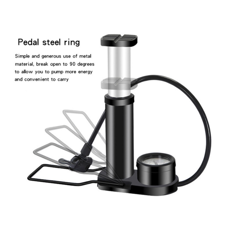 Bike Ergonomic Pump With Gauge &amp; Smart Valve Head Bike Tire Pump Glue Less Puncture Kit For Mountain Bike
