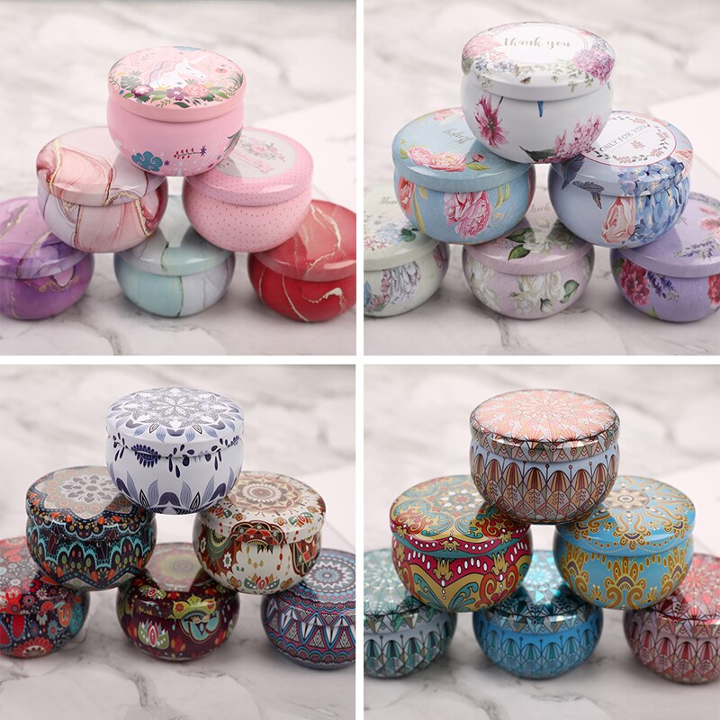 6 Pcs Candle Tin Jars DIY Candle Making kit Holder Storage Case for Dry Storage