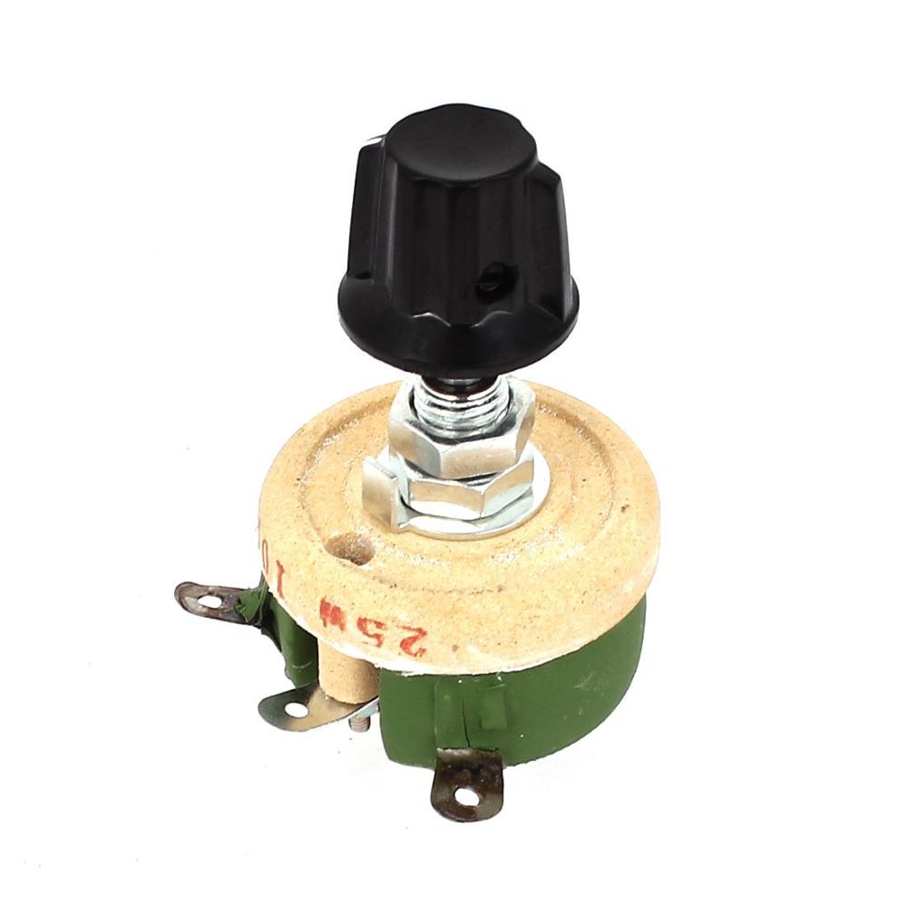 25W 100Ohm 25W 100R Runde Keramik Wirewound Potentiometer Widerstand Rheostat