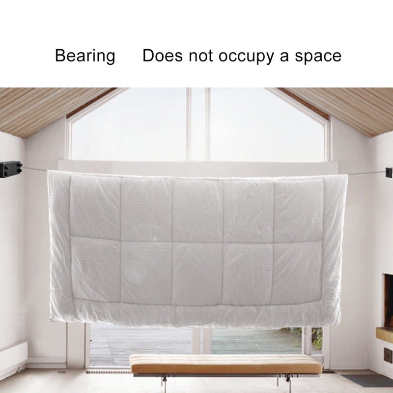 Telescopic Invisible Clothesline Free Punch Balcony Hotel Indoor Double-line Bathroom Home Retractable Clothes Rack