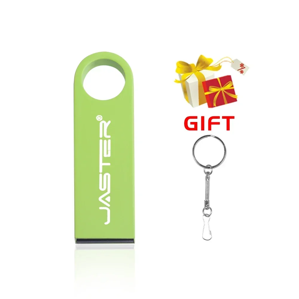 JASTER-Unidad Flash USB 2,0 de Metal, Pen Drive de alta velocidad de 64GB, 32GB, 16GB, llavero gratis, disco U de 8GB y 4GB para ordenador portátil: YELLOW / 2 TB