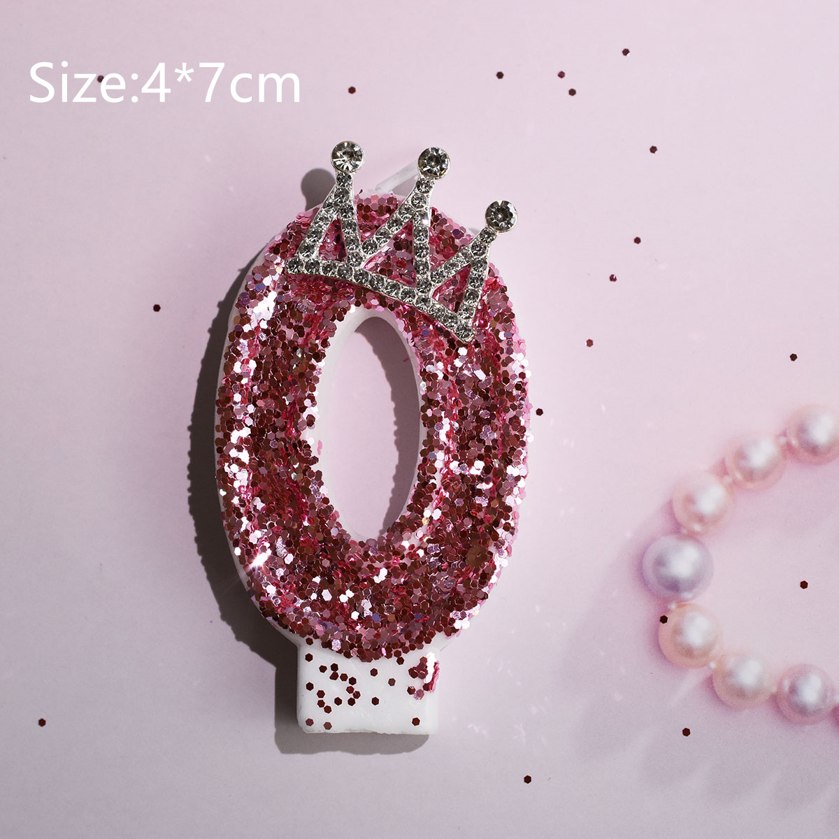 Yellow Pink Candle Sequins Shiny Crown Number 0-9 Cake Topper Insert For Girl Birthday Party Dessert Table Wedding Day: Deep Blue