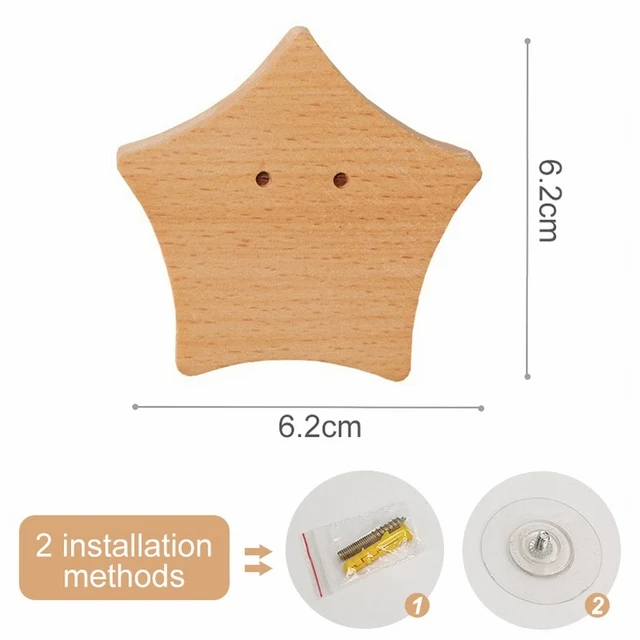 1pcs Animal Wooden Hooks Cute Room Decor Hook Wall Keychain Coat Hook Home Door Wood Hook Hanger Kitchen Accessories Gadget: MULTI