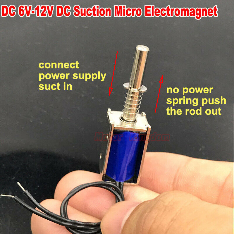 Mikro platz Elektromagneten DC 6V-12V 9V Saug Frühling drücken-ziehen-Typ 5mm Hub Magnet magneten