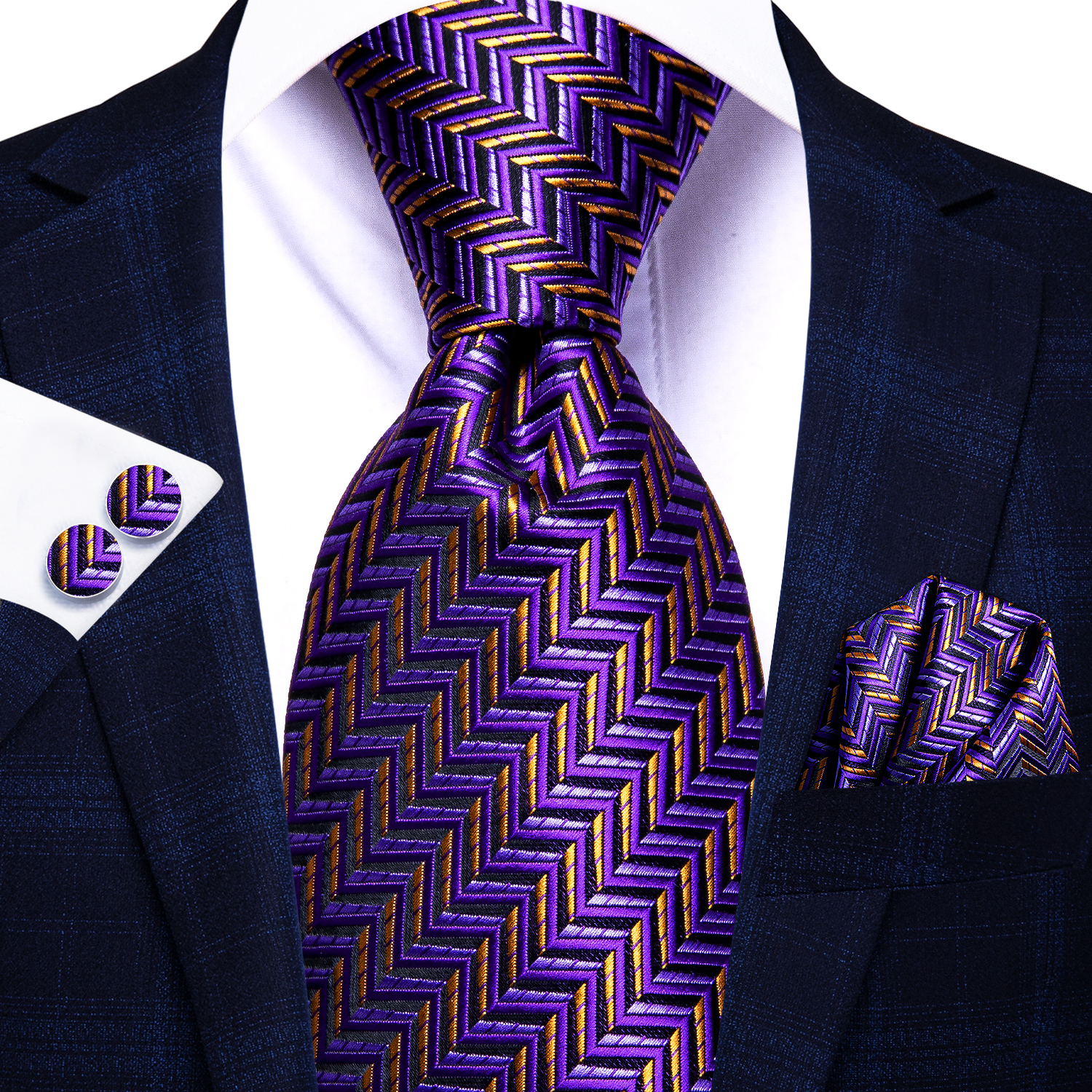 Hi-Tie Paars Solid Paisley Zijde Bruiloft Stropdas Voor Mannen Handky Manchetknoop Mannen Stropdas Set Party business